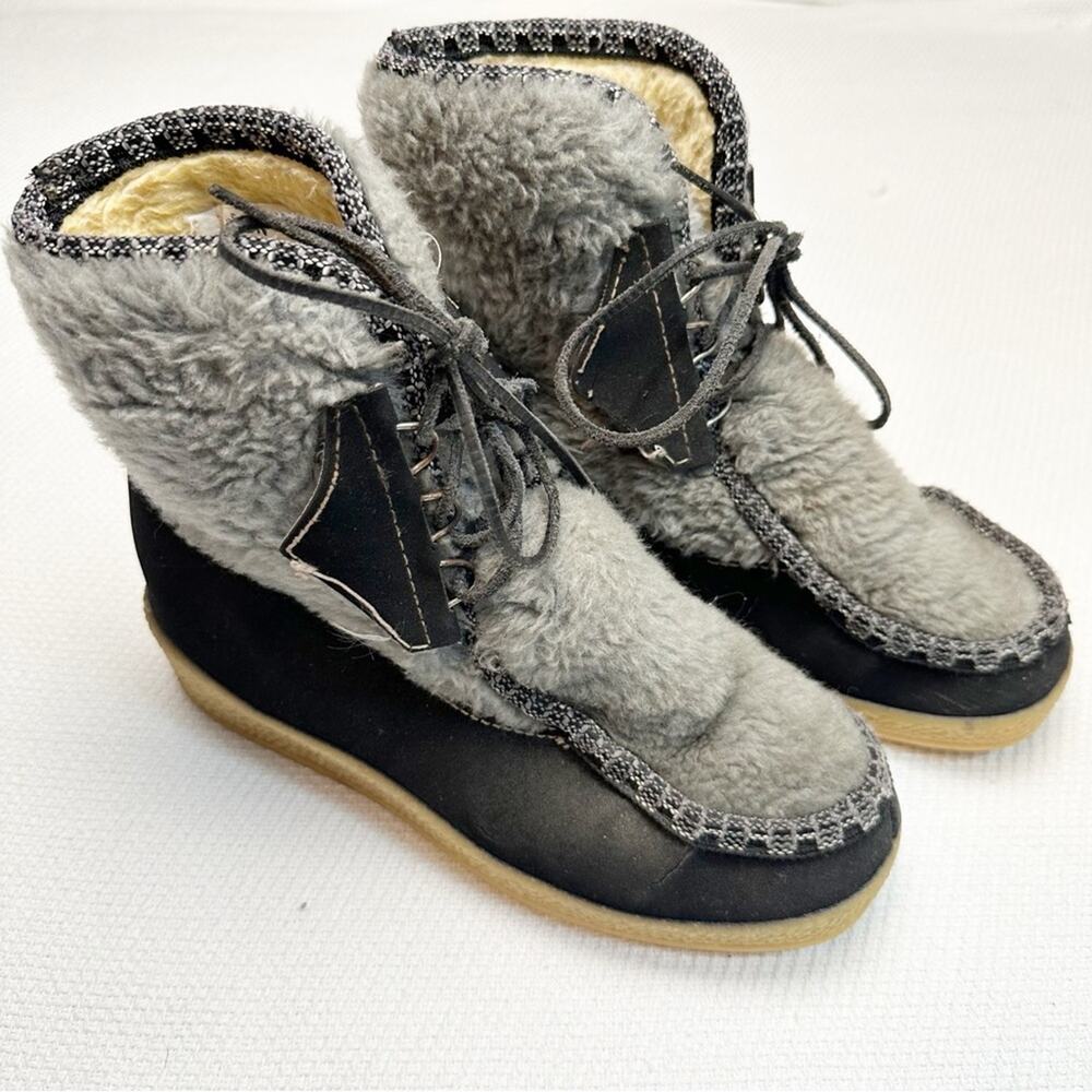 Vintage Snowland Boots Sherpa Boho Platform Scandinavian 7